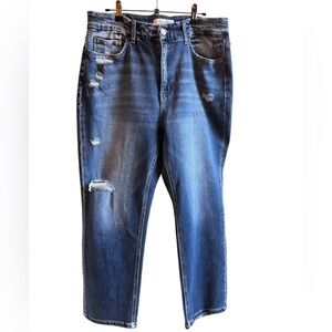 Flying Monkey Women's Boot Cut Distressed Jeans - Blue. EUC